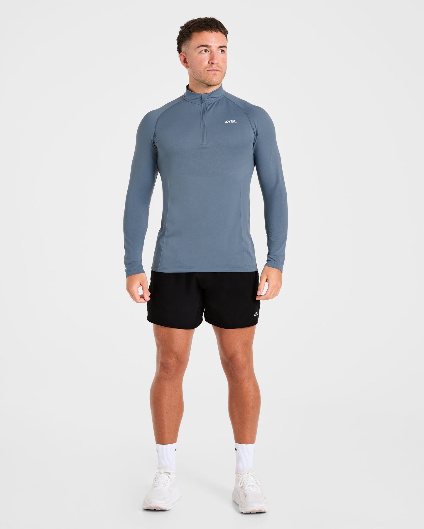 Essential Seamless 1/4 Zip Pullover  - Slate Blue