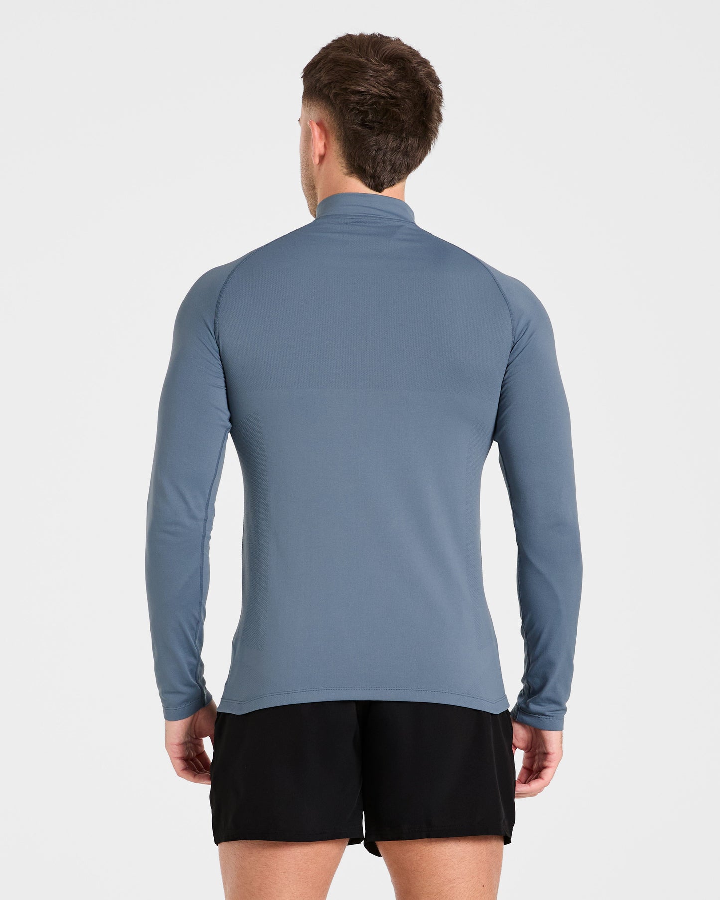 Essential Seamless 1/4 Zip Pullover  - Slate Blue
