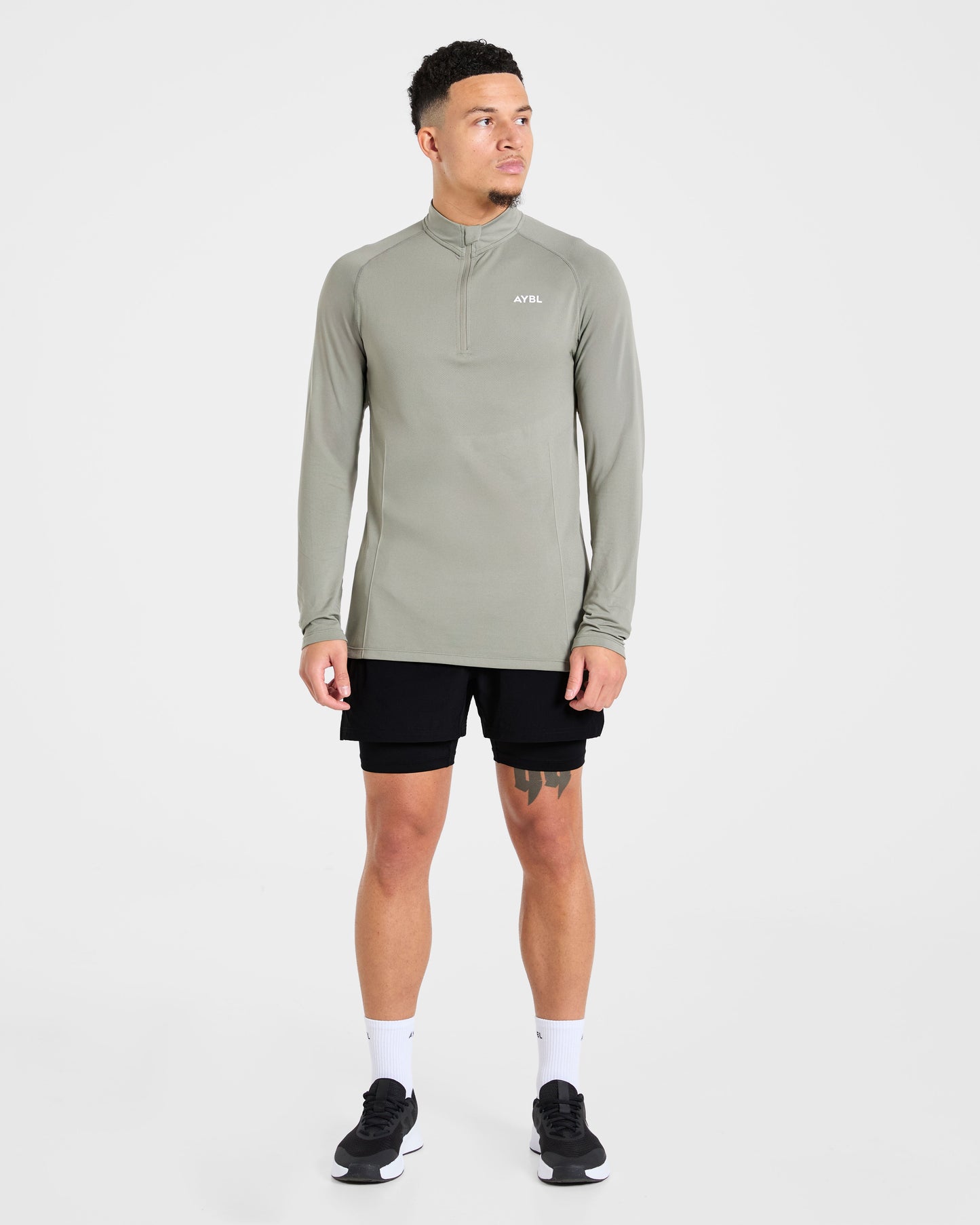 Essential Seamless 1/4 Zip Pullover  - Olive