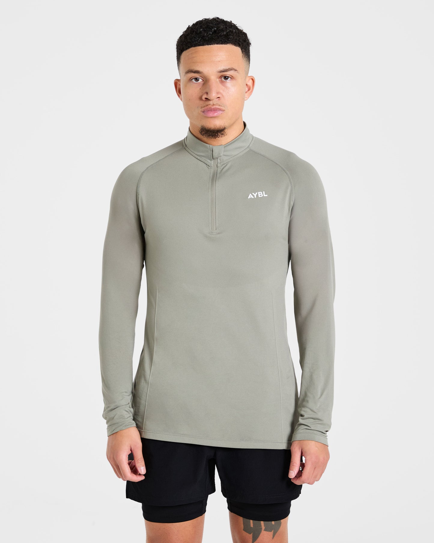 Essential Seamless 1/4 Zip Pullover  - Olive