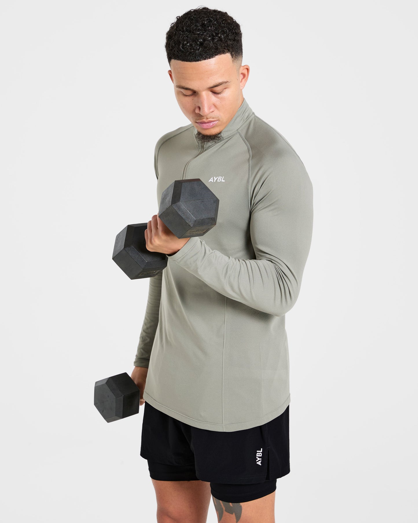Essential Seamless 1/4 Zip Pullover  - Olive